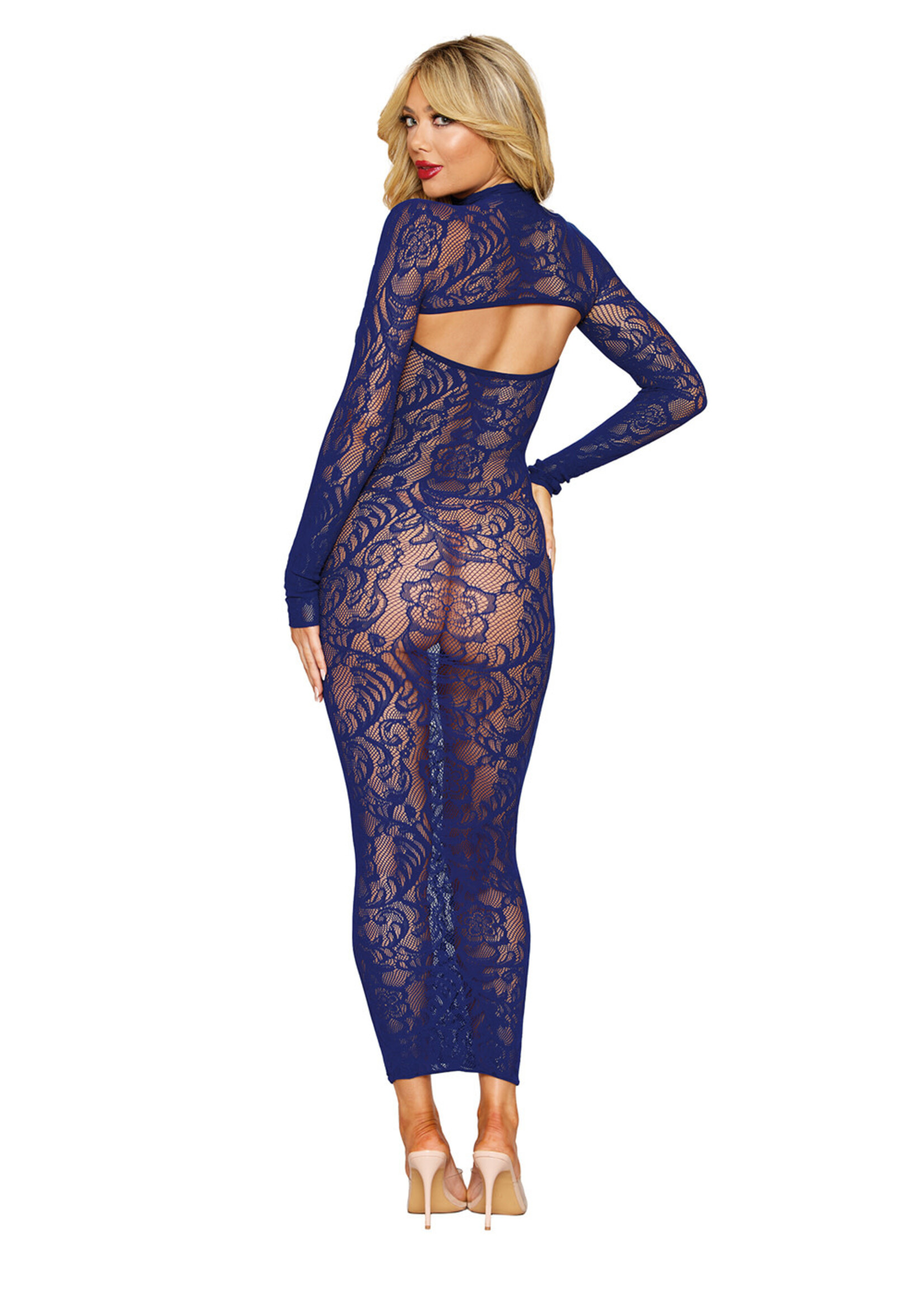 Dreamgirl Bodystocking Gown and Shrug Dmnd - One Size - Eclipse