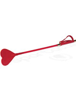 Spartacus Spartacus PU Riding Crop w/Plush Heart Shape Tip - Red