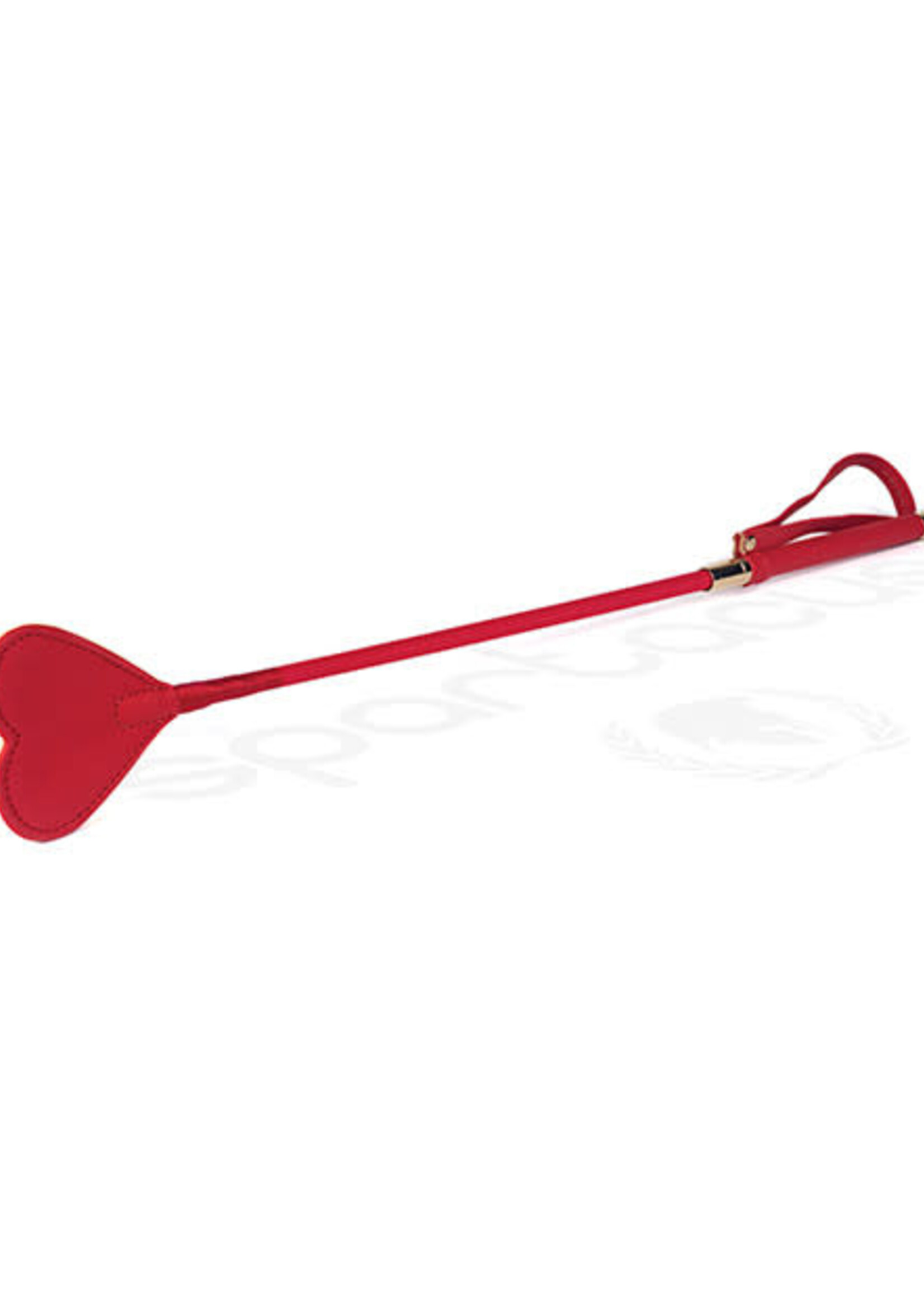 Spartacus Spartacus PU Riding Crop w/Plush Heart Shape Tip - Red