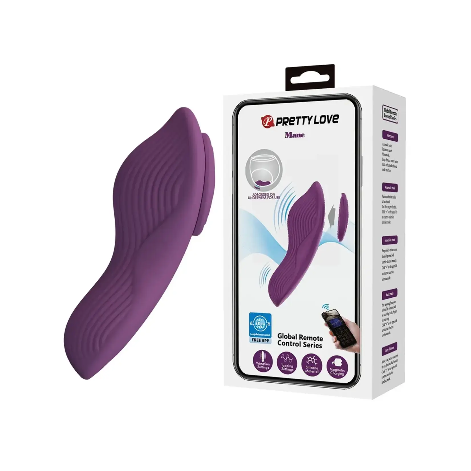 Pretty Love Pretty Love Mane Magnetic App-Controlled Panty Vibe - Purple