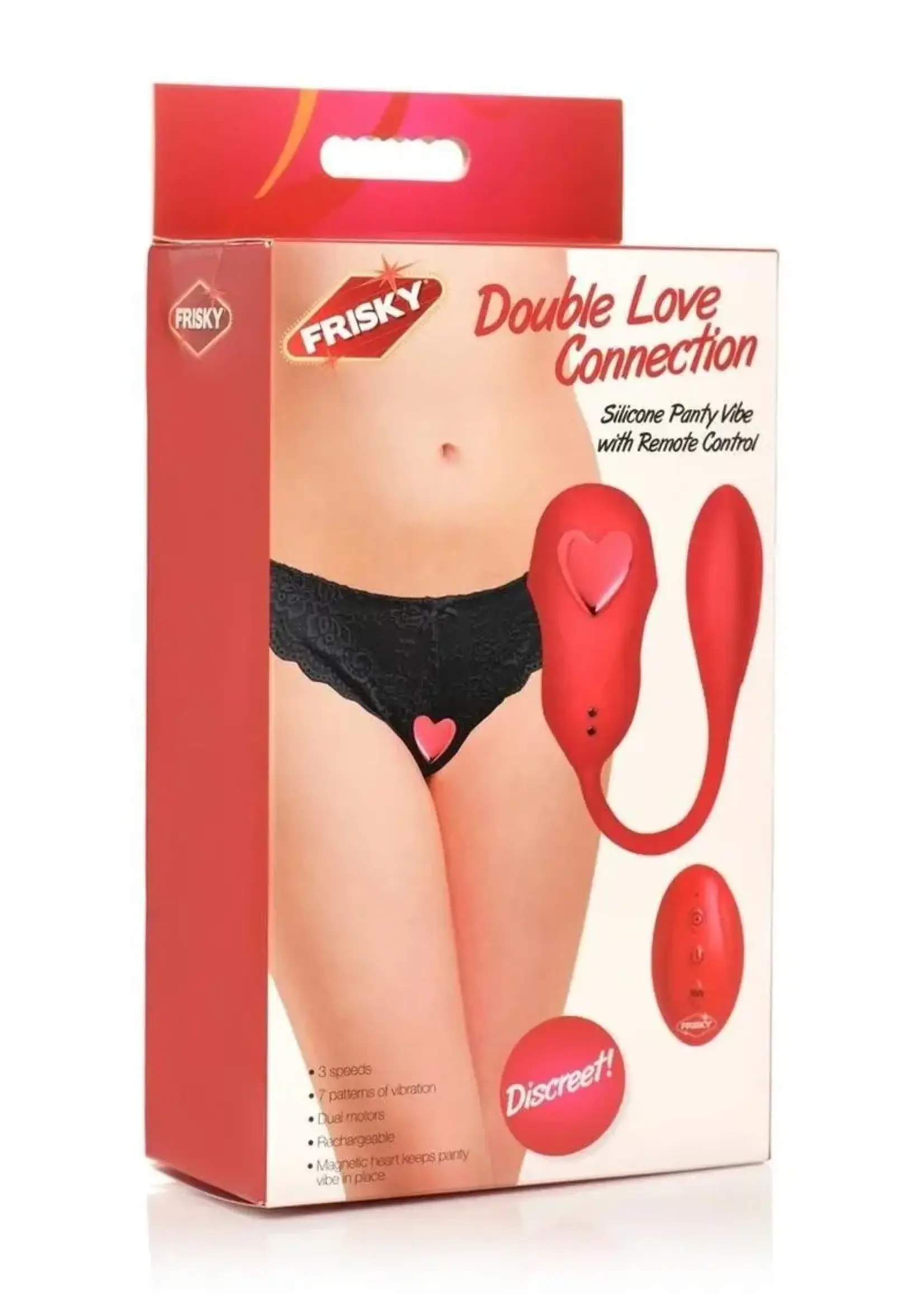 XR Brands Frisky Double Love Connection Silicone Panty Vibe with Remote Control