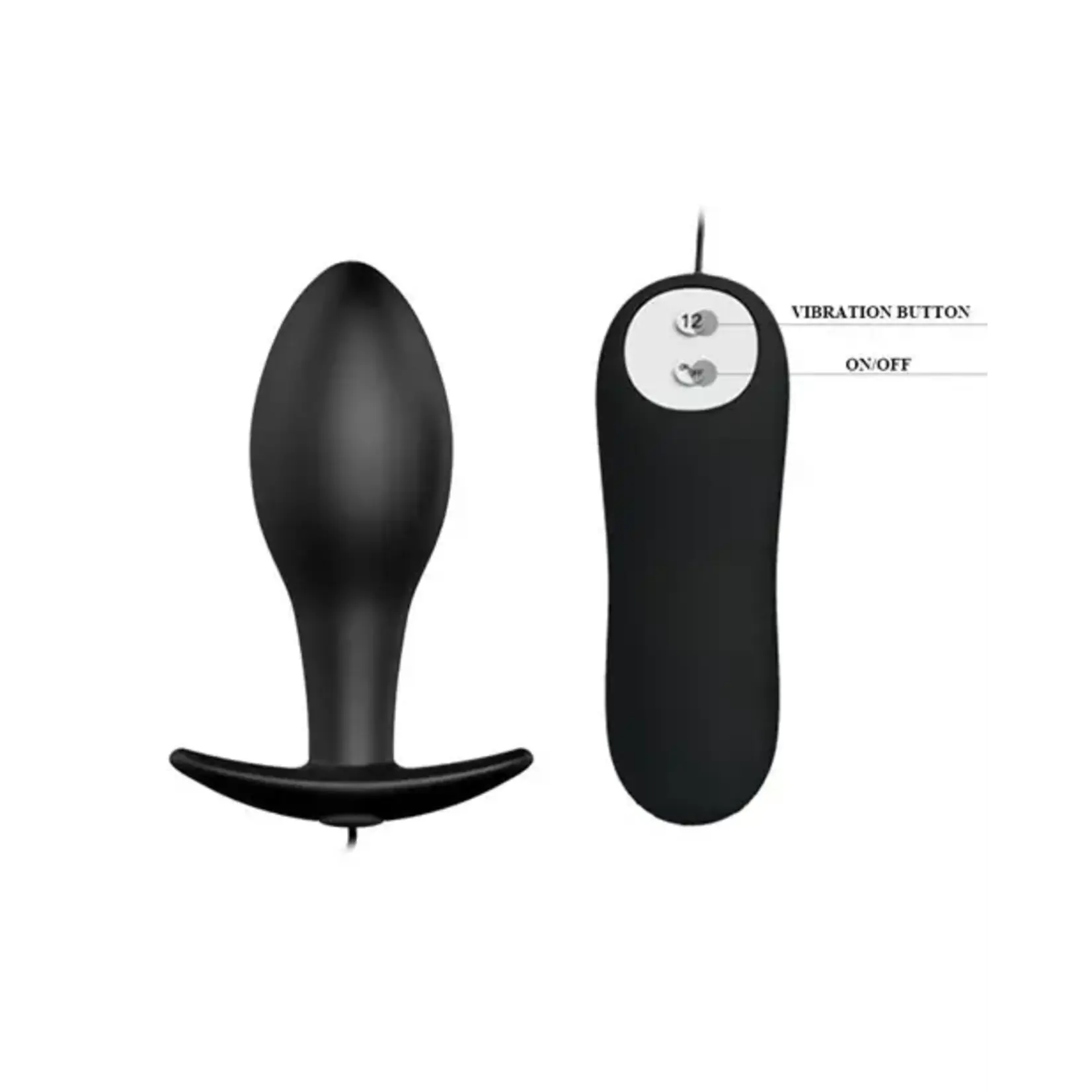 Pretty Love Pretty Love Vibrating Bulb Shaped Butt Plug Black