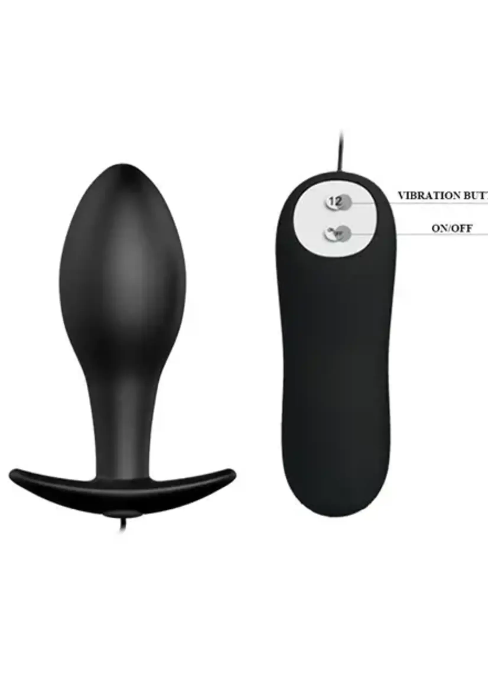 Pretty Love Pretty Love Vibrating Bulb Shaped Butt Plug Black