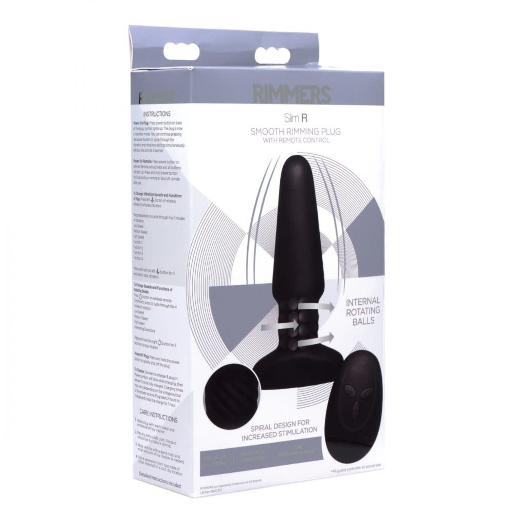 XR Brands Rimmers Slim R Smooth Rimming Plug With Remote Control