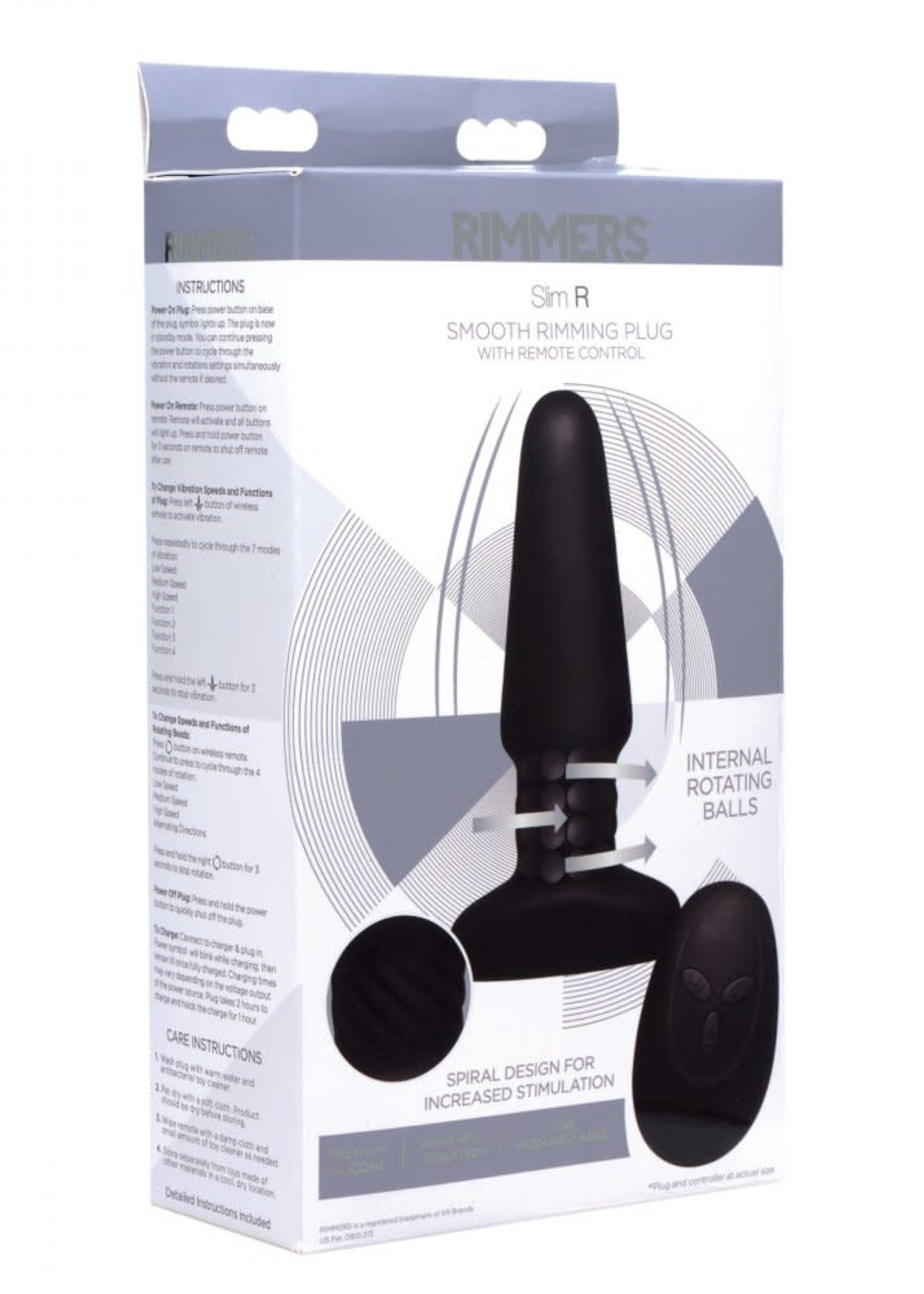 XR Brands Rimmers Slim R Smooth Rimming Plug With Remote Control