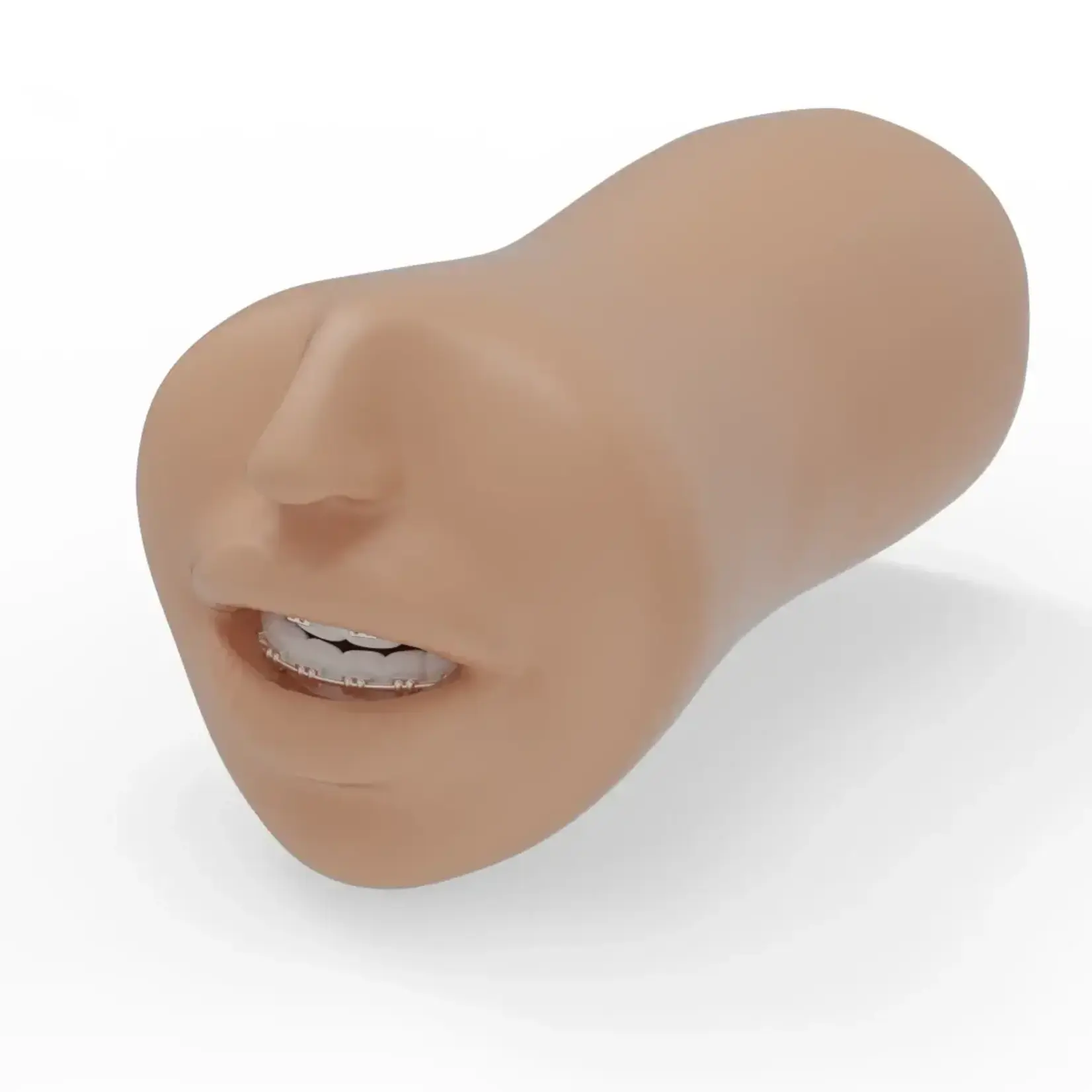 Doc Johnson Super Sucker College Crush Ultraskyn Masturbator - Mouth with Braces - Vanilla