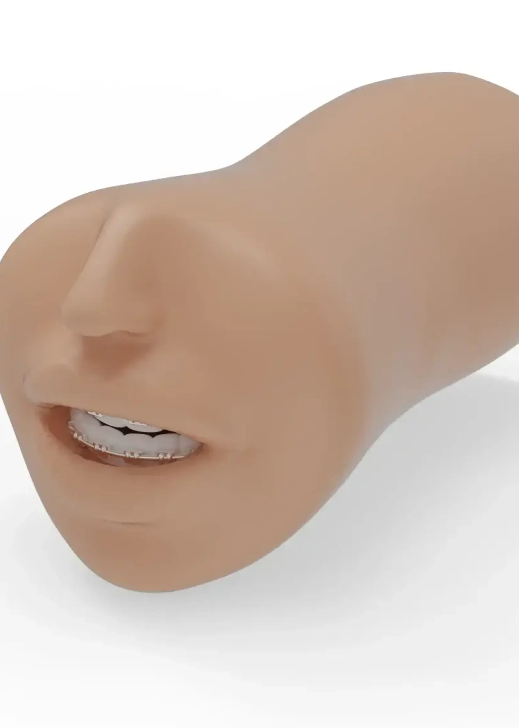 Doc Johnson Super Sucker College Crush Ultraskyn Masturbator - Mouth with Braces - Vanilla
