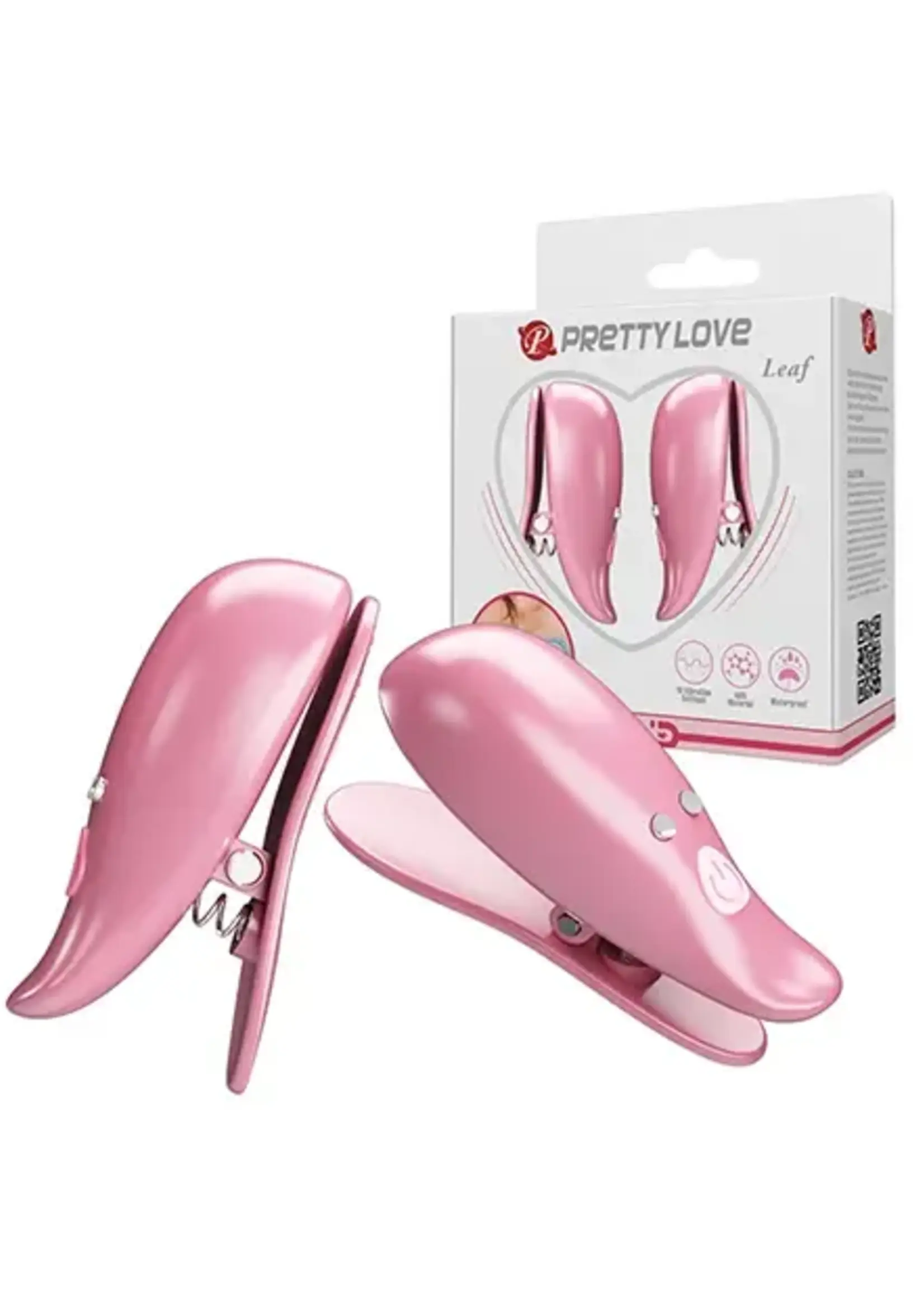 Pretty Love Pretty Love Leaf Wireless Vibrating Nipple Clamps Pink