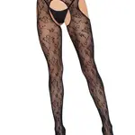 Leg Avenue Bloom Net Suspender Tights - O/S