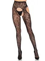 Leg Avenue Bloom Net Suspender Tights - O/S