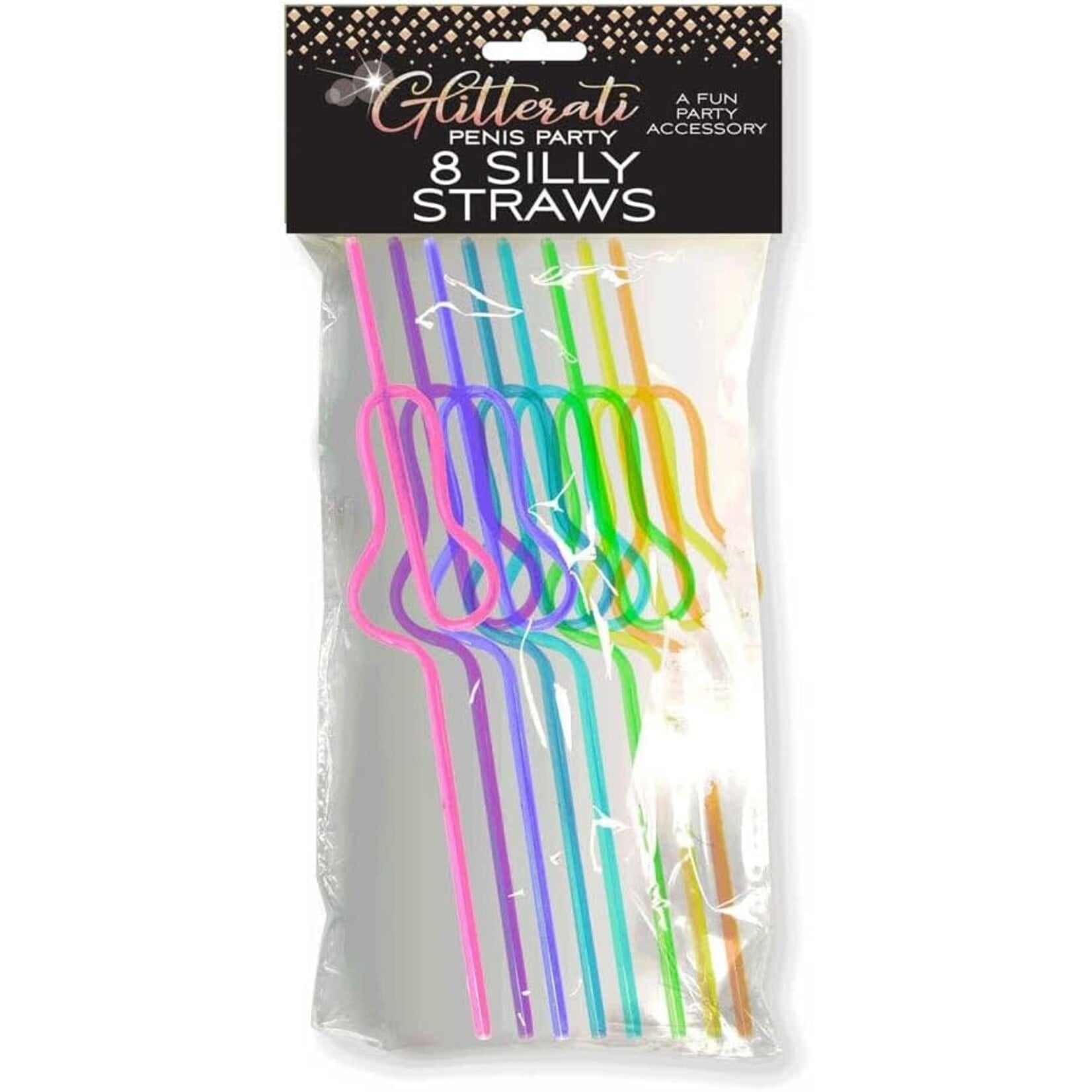 Little Genie Glitterati Silly Penis Straws 8 Pack