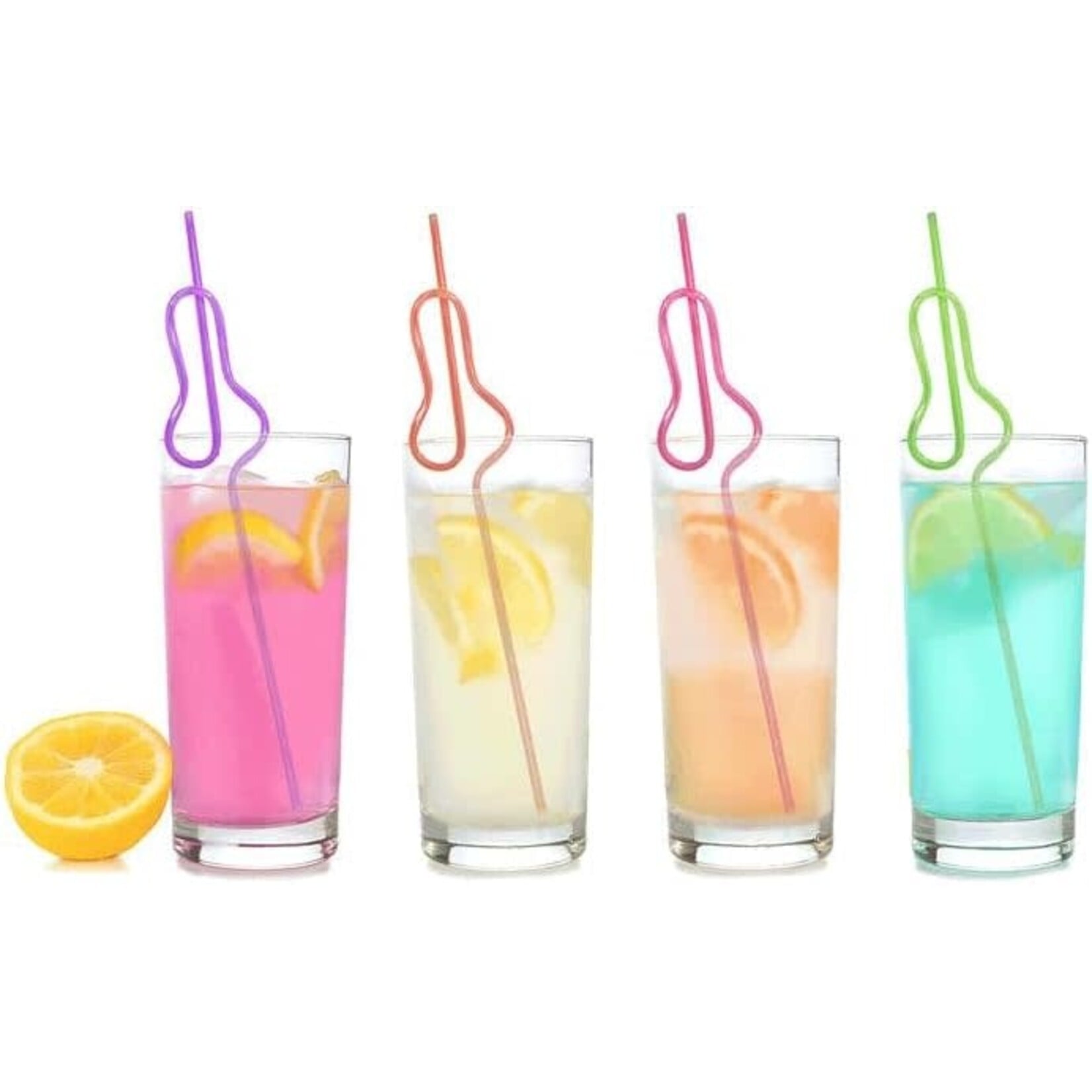 Little Genie Glitterati Silly Penis Straws 8 Pack