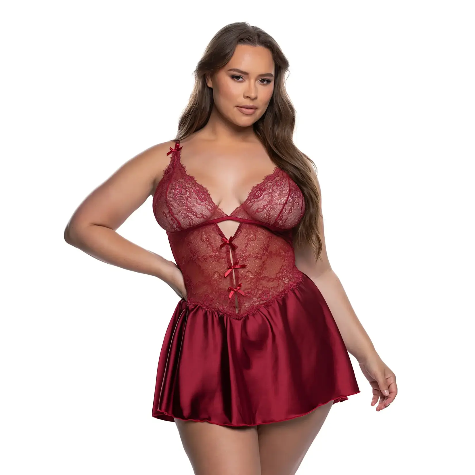 Roma Costumes Paradise Dream Babydoll 2-Piece Set - Wine - 1X/2X