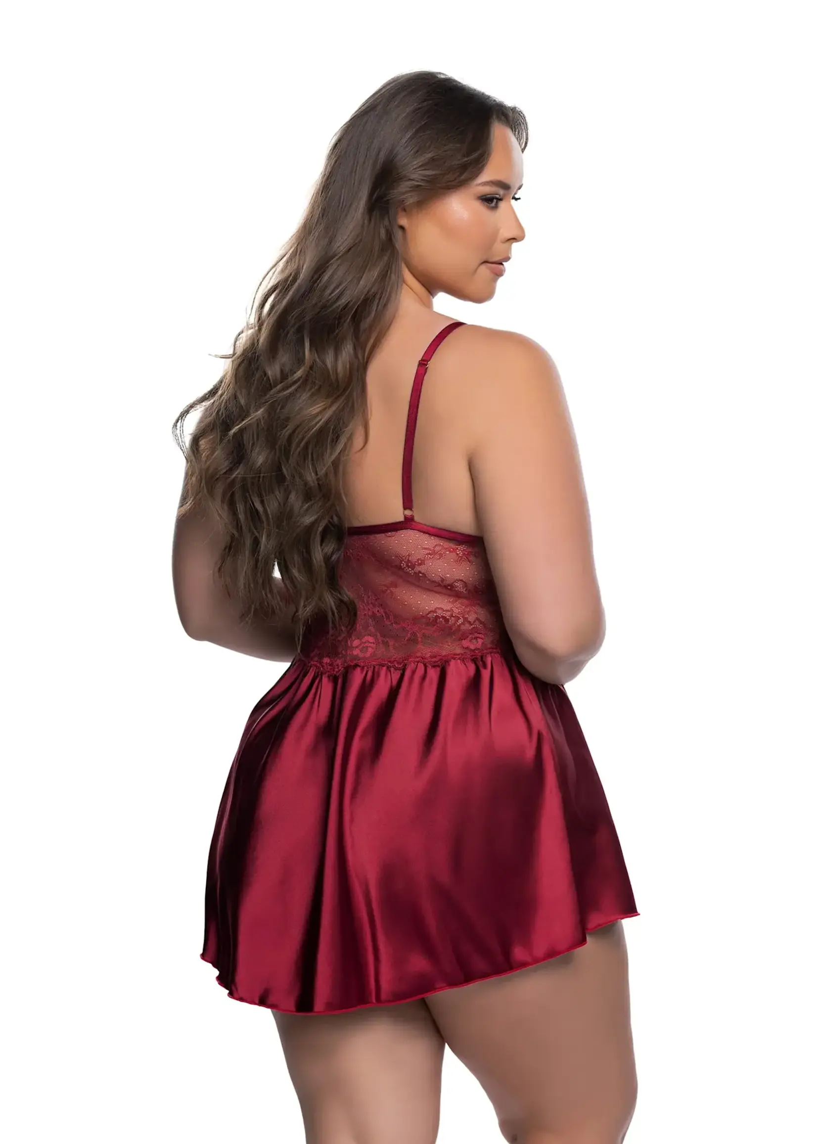 Roma Costumes Paradise Dream Babydoll 2-Piece Set - Wine - 1X/2X