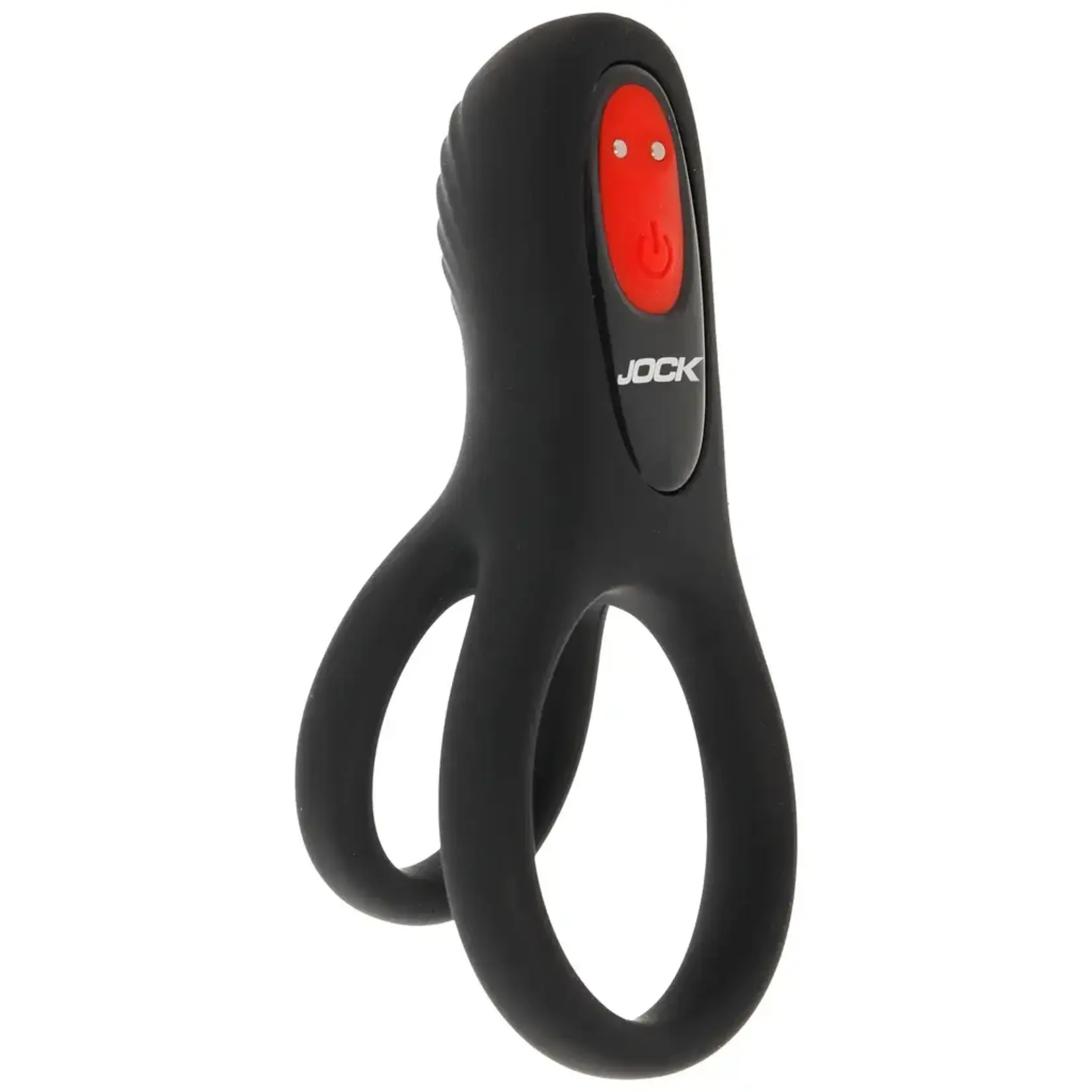 Curve Toys Hard-On Vibrating Rechargeable Silicone Cock Ring with Clit Stimulator - Black
