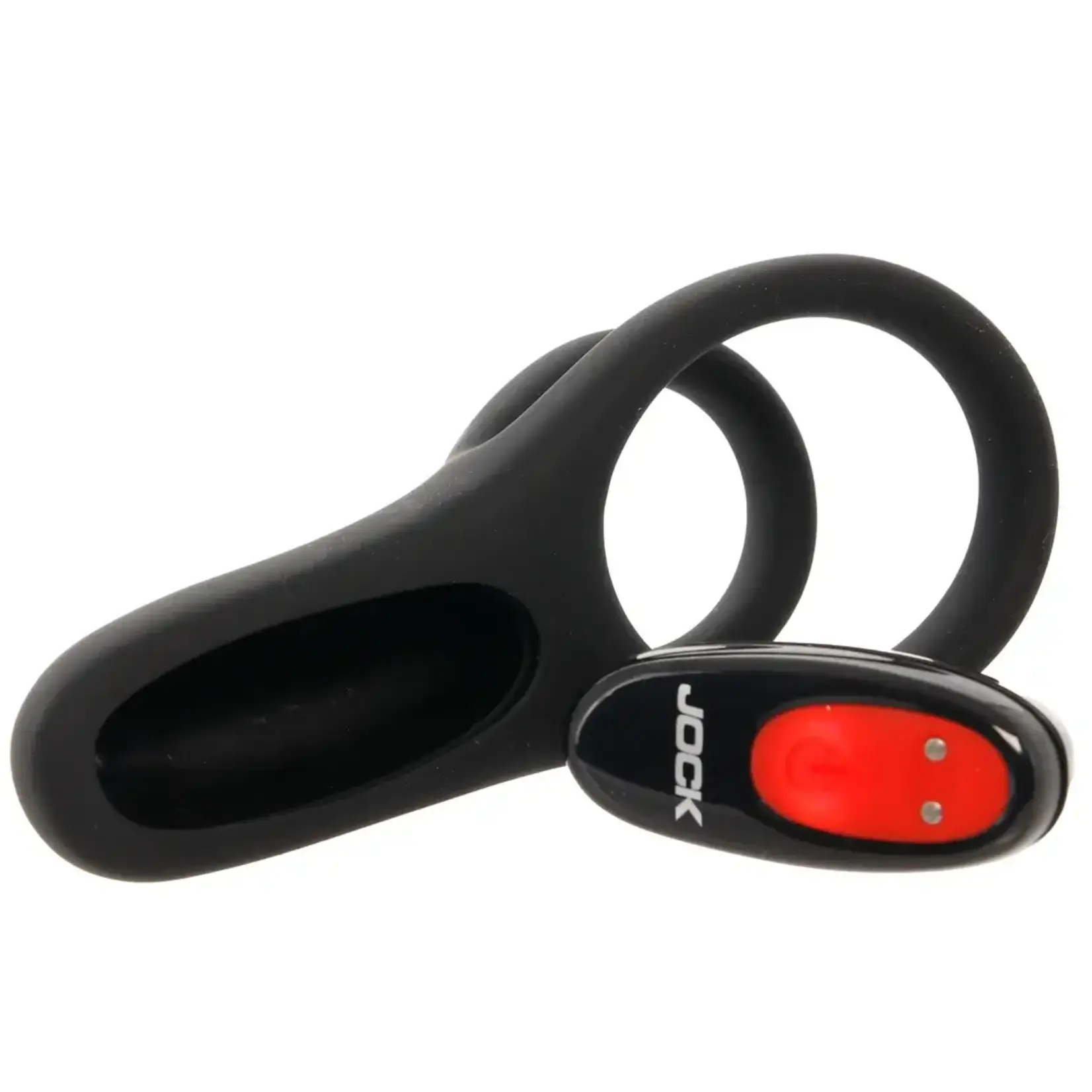 Curve Toys Hard-On Vibrating Rechargeable Silicone Cock Ring with Clit Stimulator - Black
