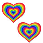 Pastease Pastease Love Velvet Rainbow Pumping Heart Nipple Pasties