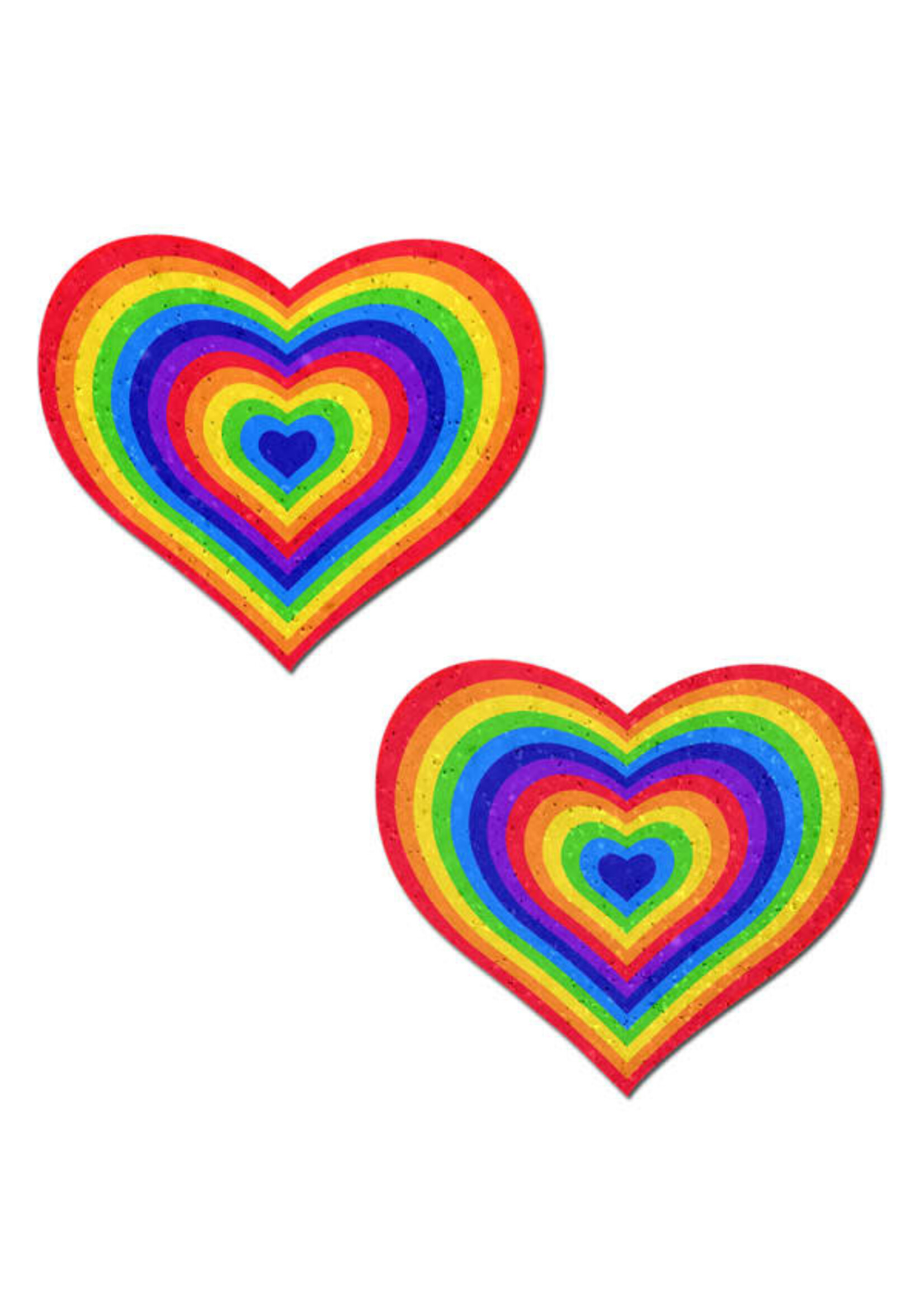 Pastease Pastease Love Velvet Rainbow Pumping Heart Nipple Pasties