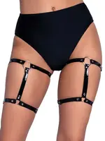 Leg Avenue Leg Avenue Dual Strap Studded Thigh High Garters - O/S - Black
