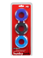 Oxballs Hunkyjunk Huj3 C-Ring 3 Pk - Blue / Multi