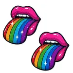 Pastease Pastease Taste The Rainbow Sparkling Tongue Out Breast Covers