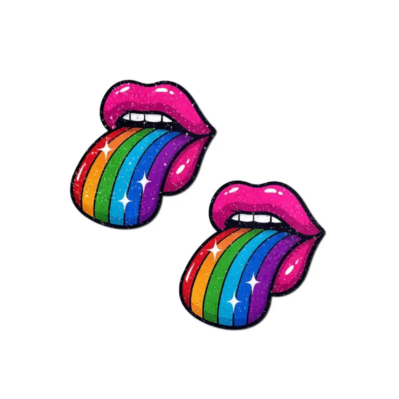 Pastease Pastease Taste The Rainbow Sparkling Tongue Out Breast Covers
