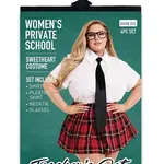 Teacher's Pet Teacher's Pet Private School Sweetheart Costume (4 Piece) - Queen - Red/White