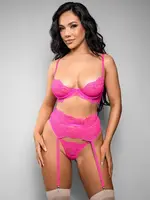 Fantasy Lingerie Juliette 3Pc Bra, Garter Belt & Panty S/M