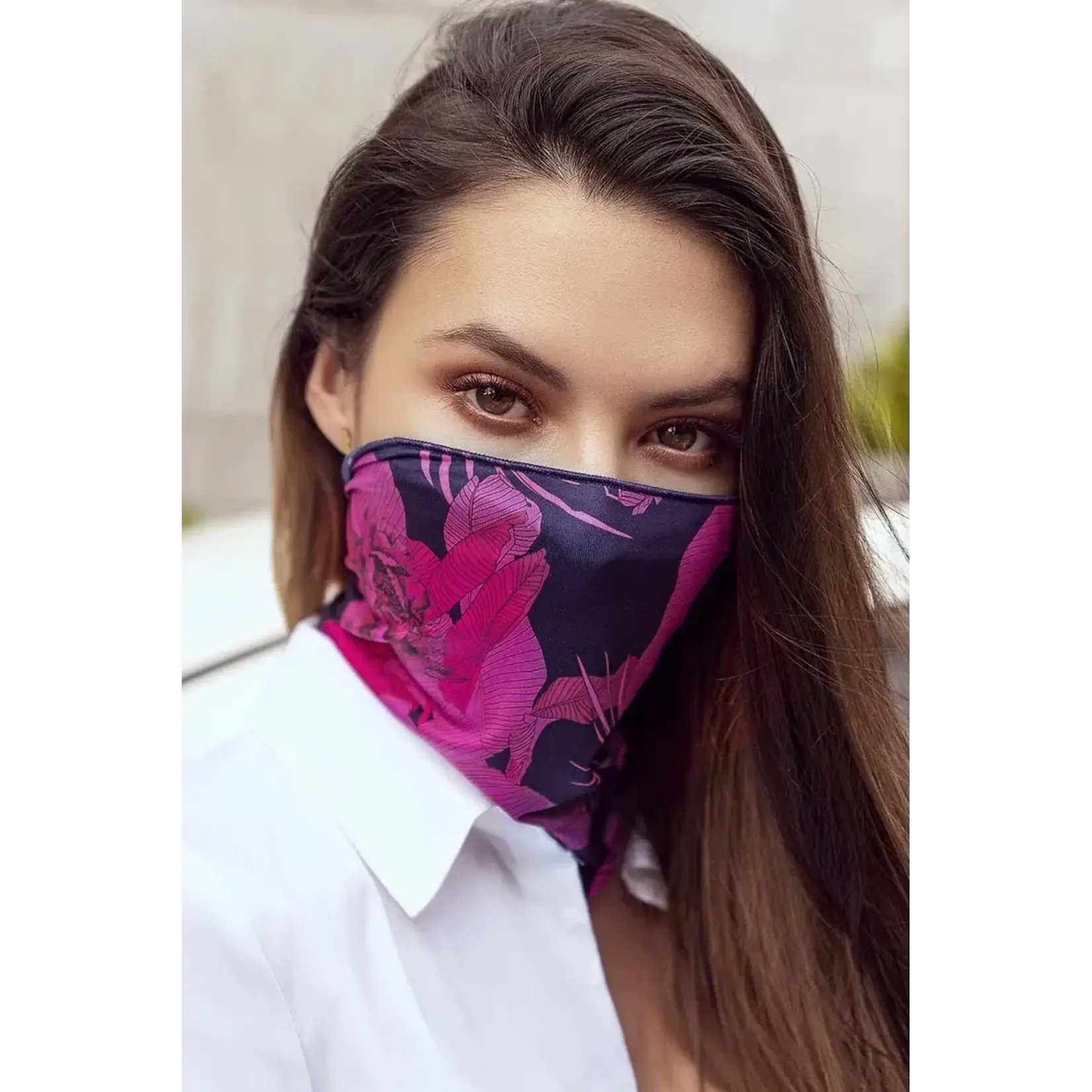 Mapale Face/ Neck Bandana - Floral Print - One Size
