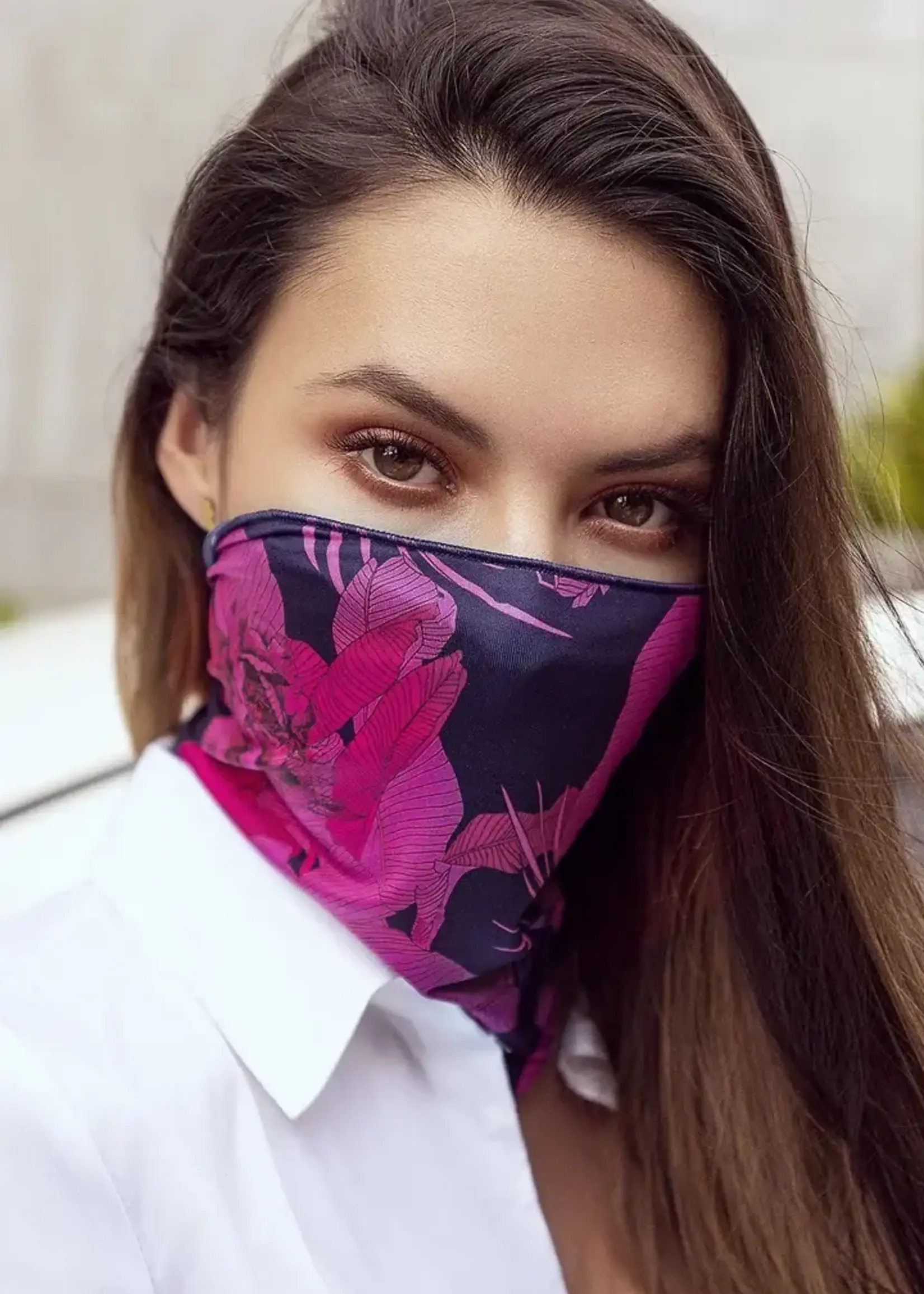 Mapale Face/ Neck Bandana - Floral Print - One Size