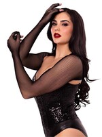 Leg Avenue Leg Avenue Fishnet Fingerless Gloved Shrug - Black - O/S