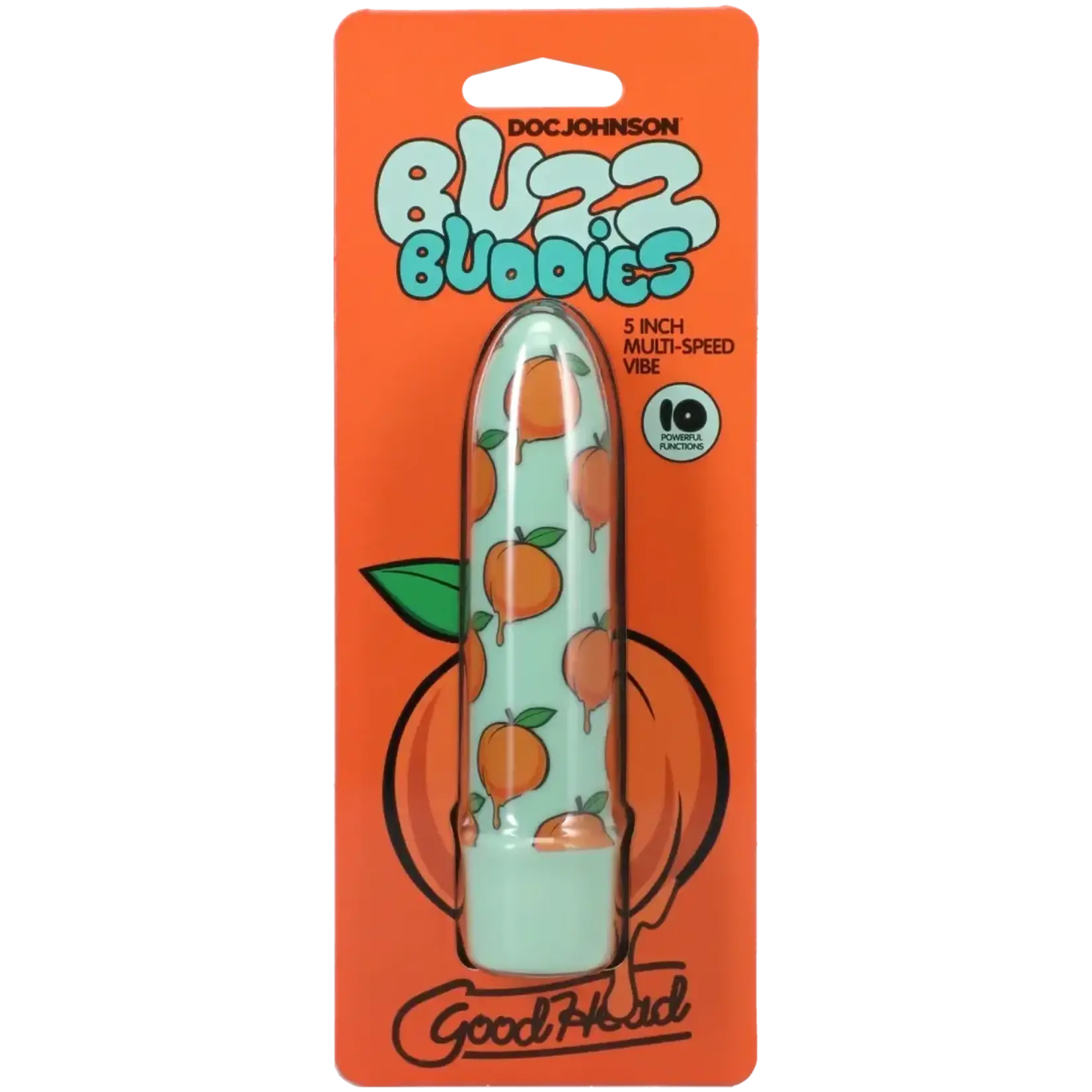 Doc Johnson Goodhead - Buzz Buddies - 5 Inch Muti-Speed Vibe Peaches