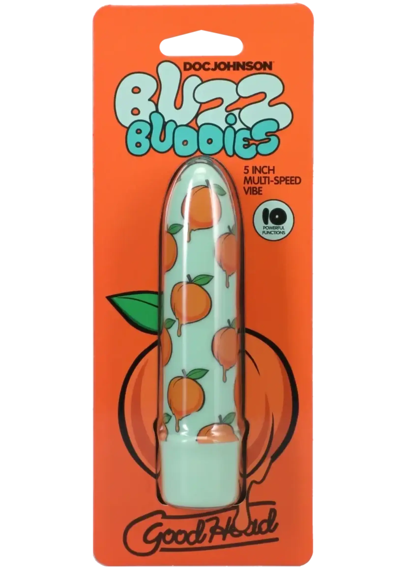 Doc Johnson Goodhead - Buzz Buddies - 5 Inch Muti-Speed Vibe Peaches
