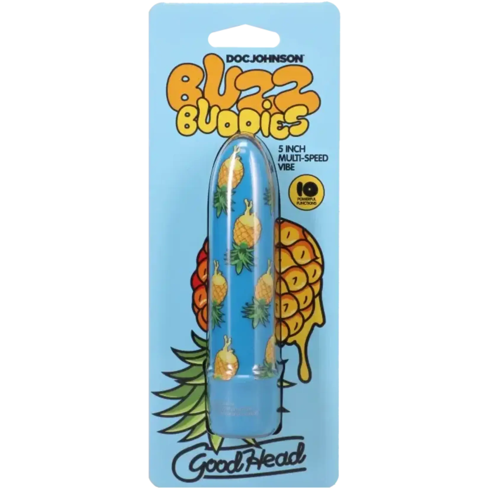 Doc Johnson Goodhead - Buzz Buddies - 5 Inch Muti-Speed Vibe Pineapple