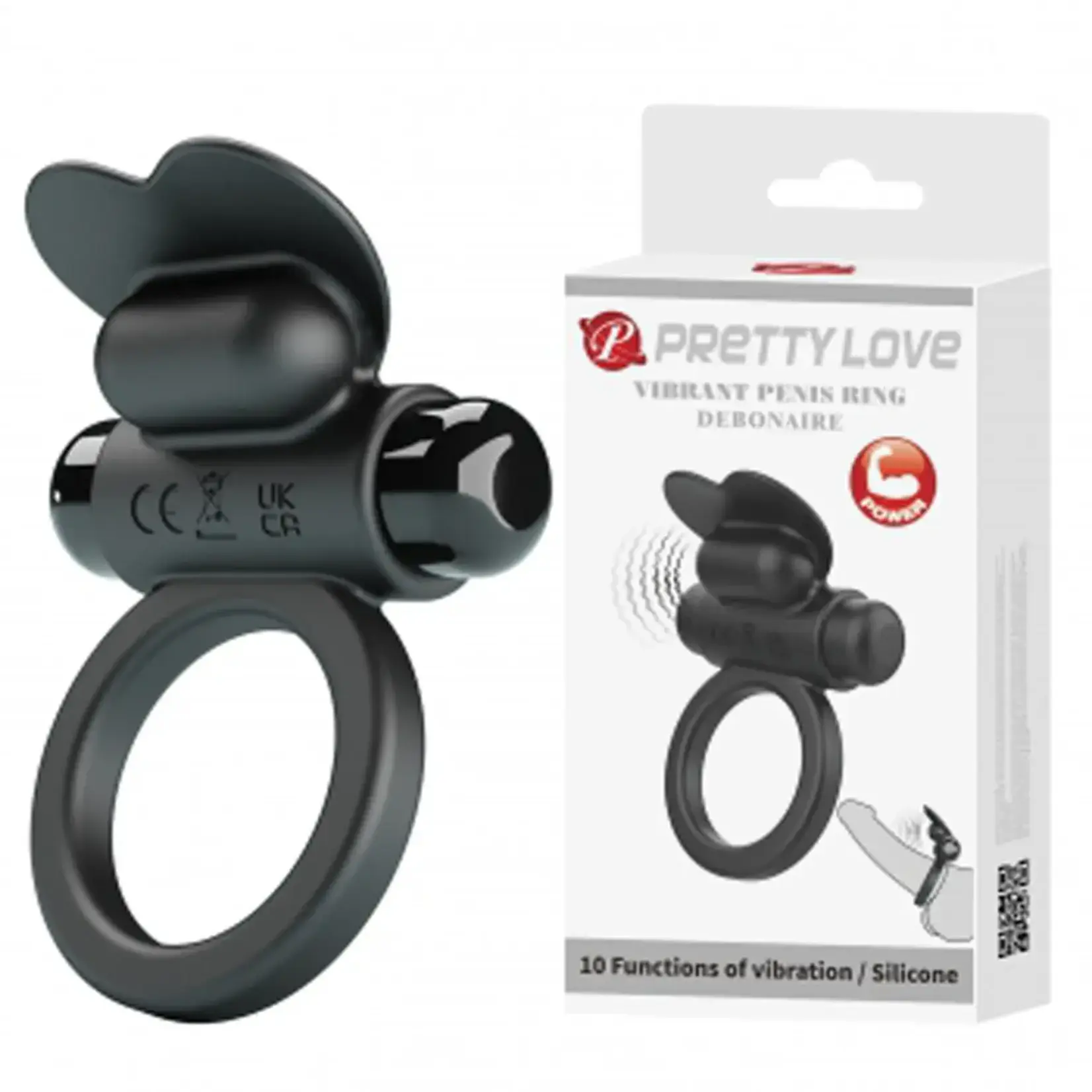 Pretty Love Vibrating Penis Ring Debonaire - Black