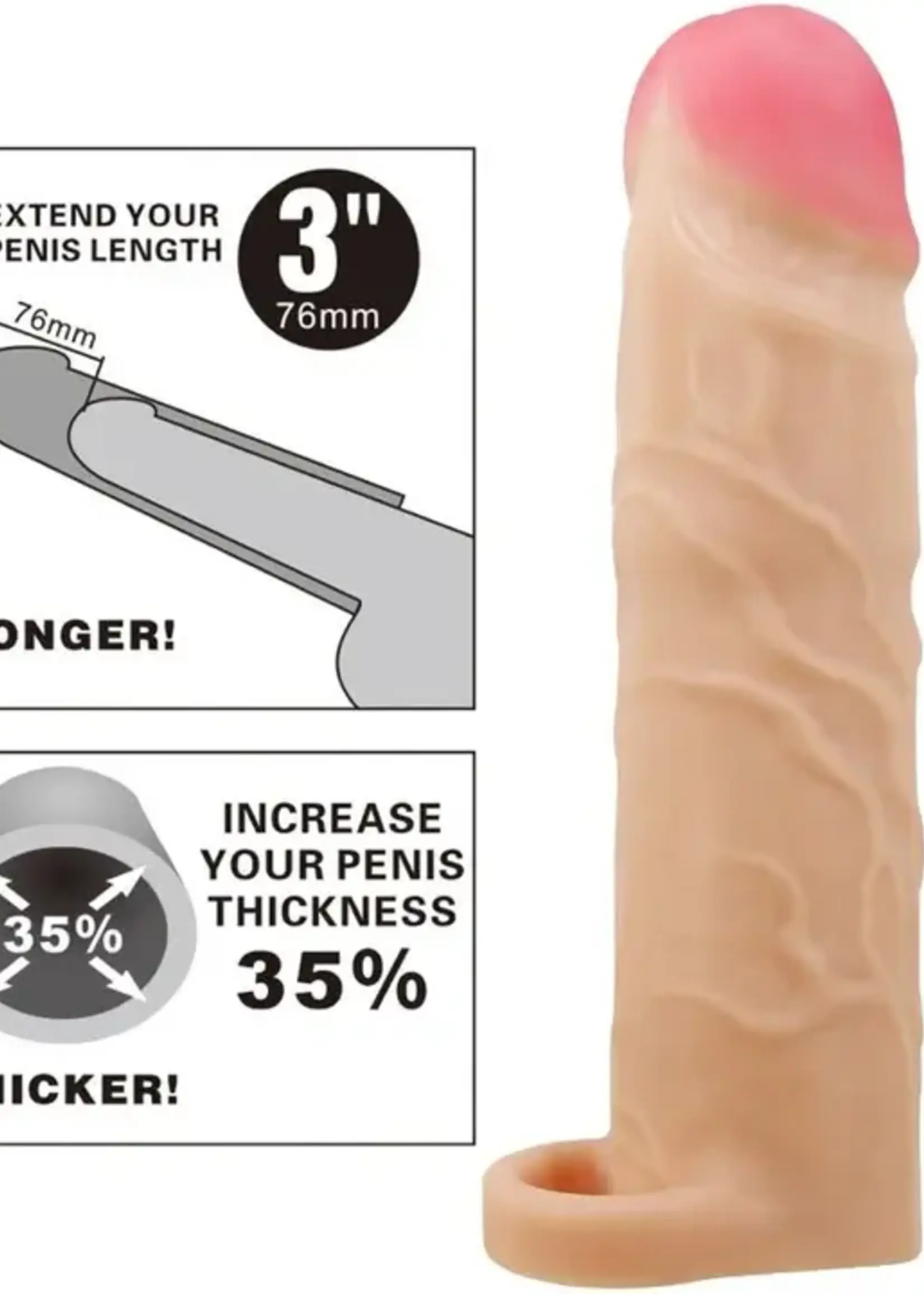Pretty Love Gerd Extended Penis Sleeve - Light