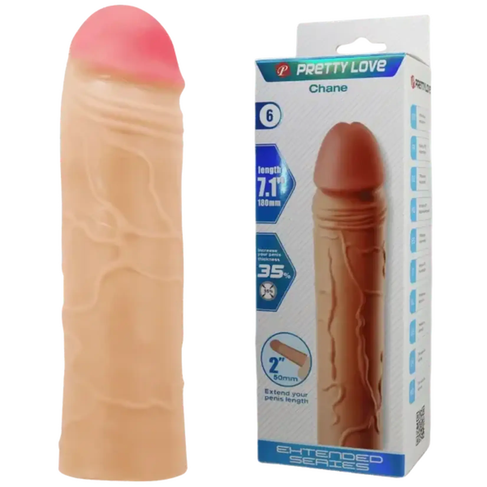 Pretty Love Chane Extended Penis Sleeve - Light