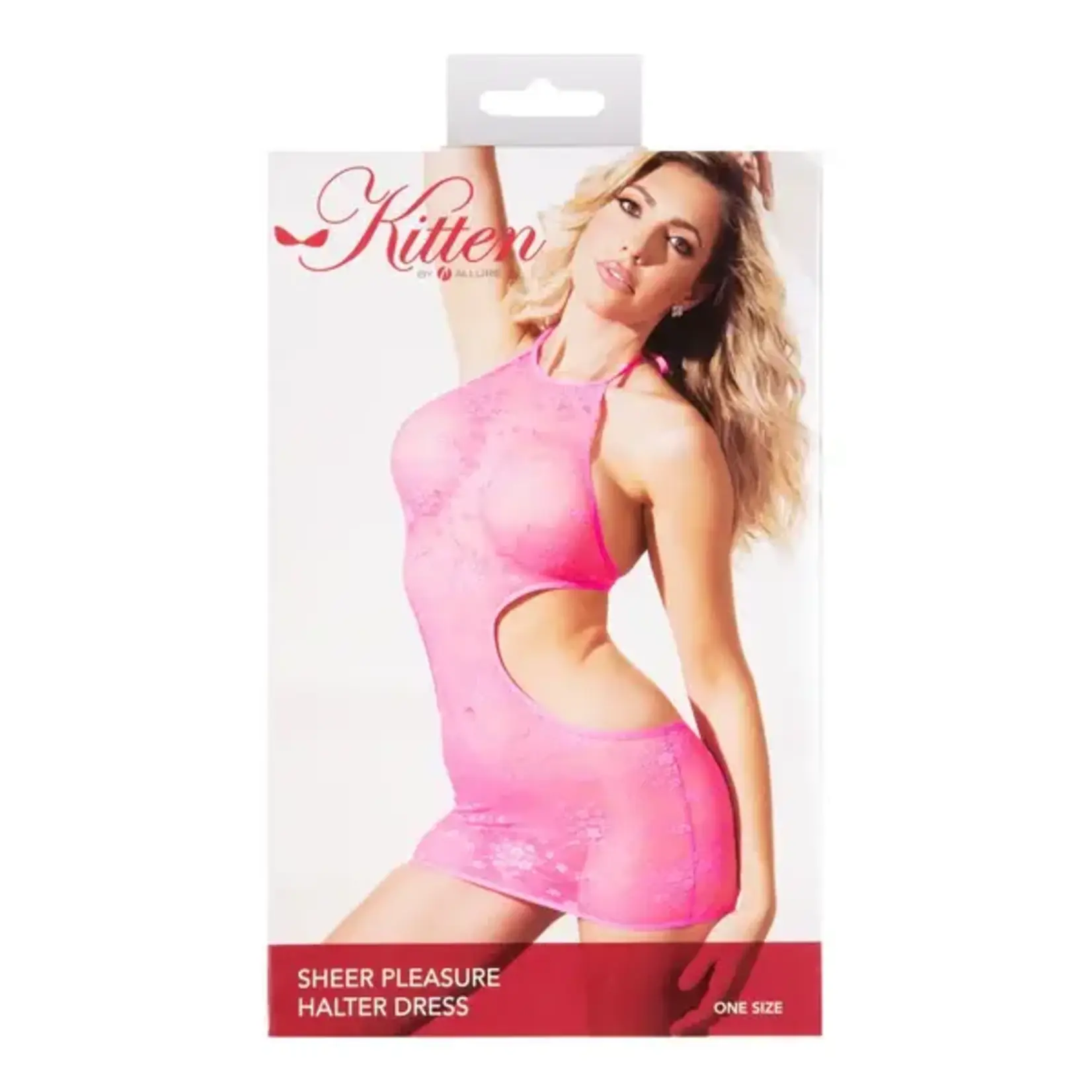 Allure Lingerie Kitten Sheer Pleasure Halter Dress - O/S