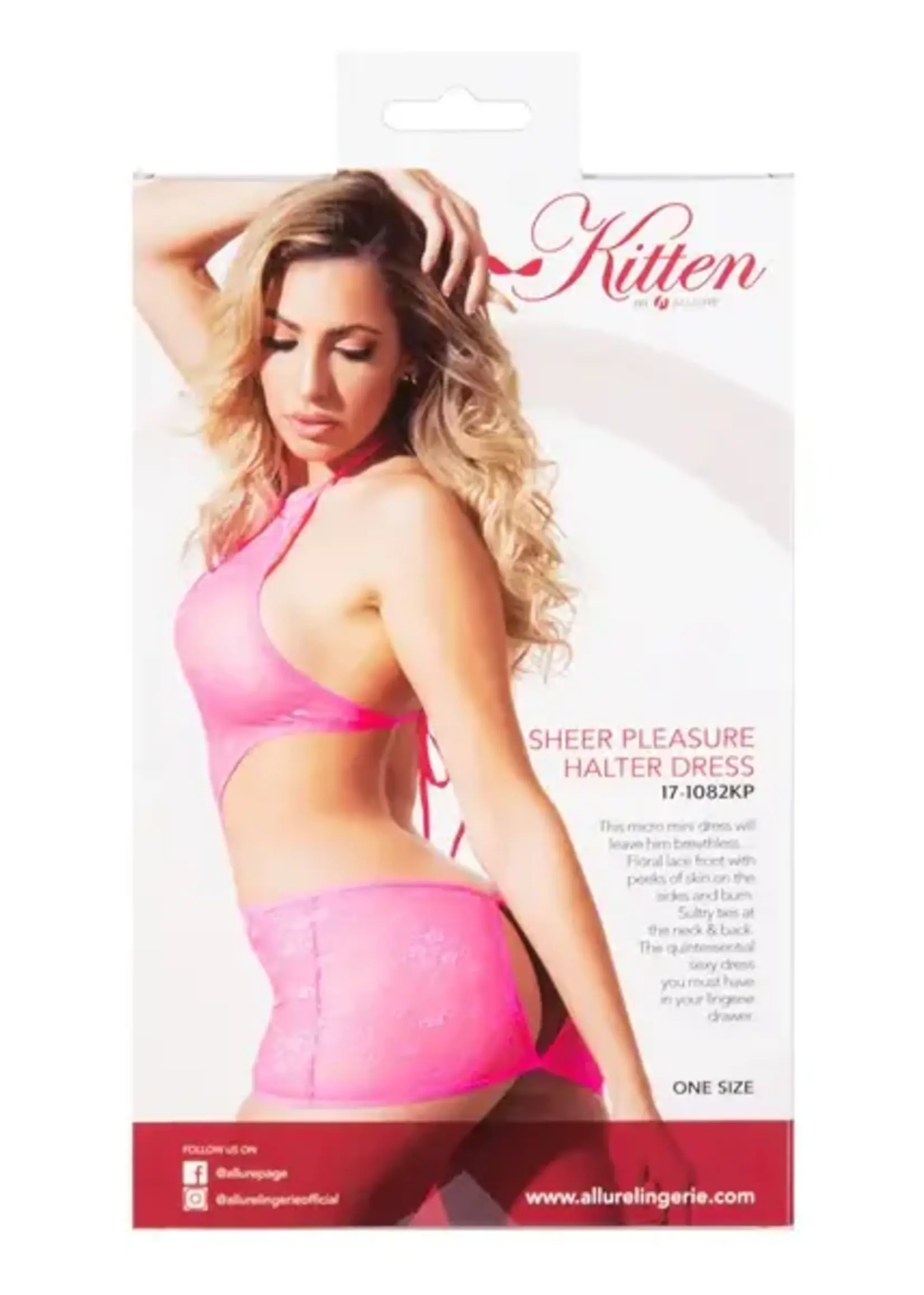 Allure Lingerie Kitten Sheer Pleasure Halter Dress - O/S