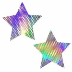 Neva Nude Liquid Party Silver Holographic Starry Nights Nipztix Pasties