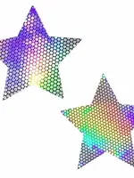 Neva Nude Liquid Party Silver Holographic Starry Nights Nipztix Pasties