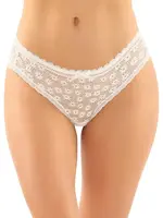 Fantasy Lingerie Daisy Crotchless Lace Panty White S/M
