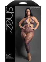 Fantasy Lingerie Set Me Free Footless Open Crotch Bodystocking Queen Size