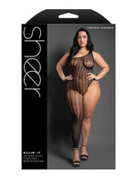 Fantasy Lingerie Killin' It Asymmetrical Footless Bodystocking Queen Size