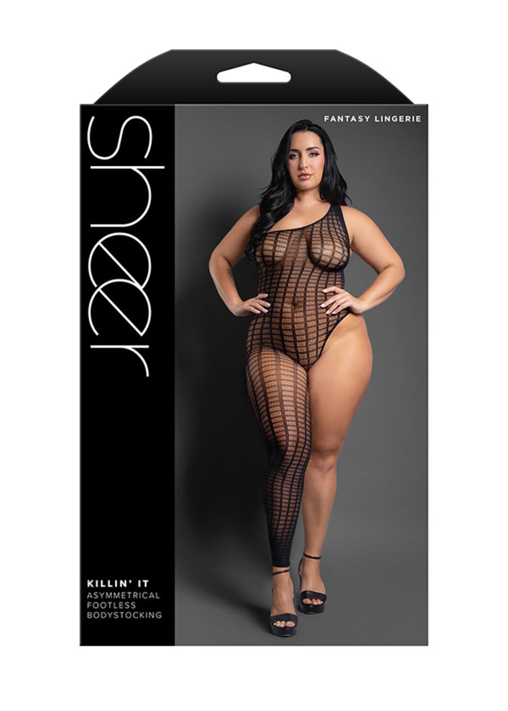 Fantasy Lingerie Killin' It Asymmetrical Footless Bodystocking Queen Size