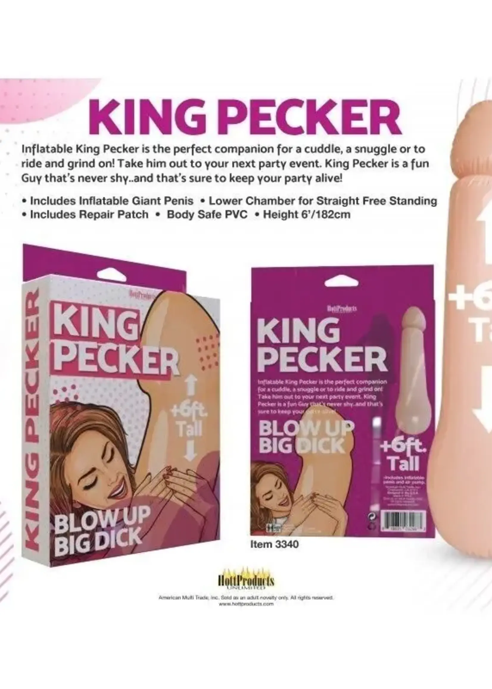HOTT PRODUCTS King Pecker 6 Foot Giant Inflatable Penis