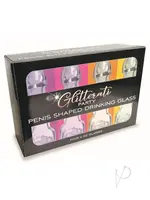 Little Genie Glitterati Penis 6 oz. Drinking Glass 4 Pack
