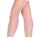 Music Legs Lace Garterbelt w/ Oversized Bow - White - O/S