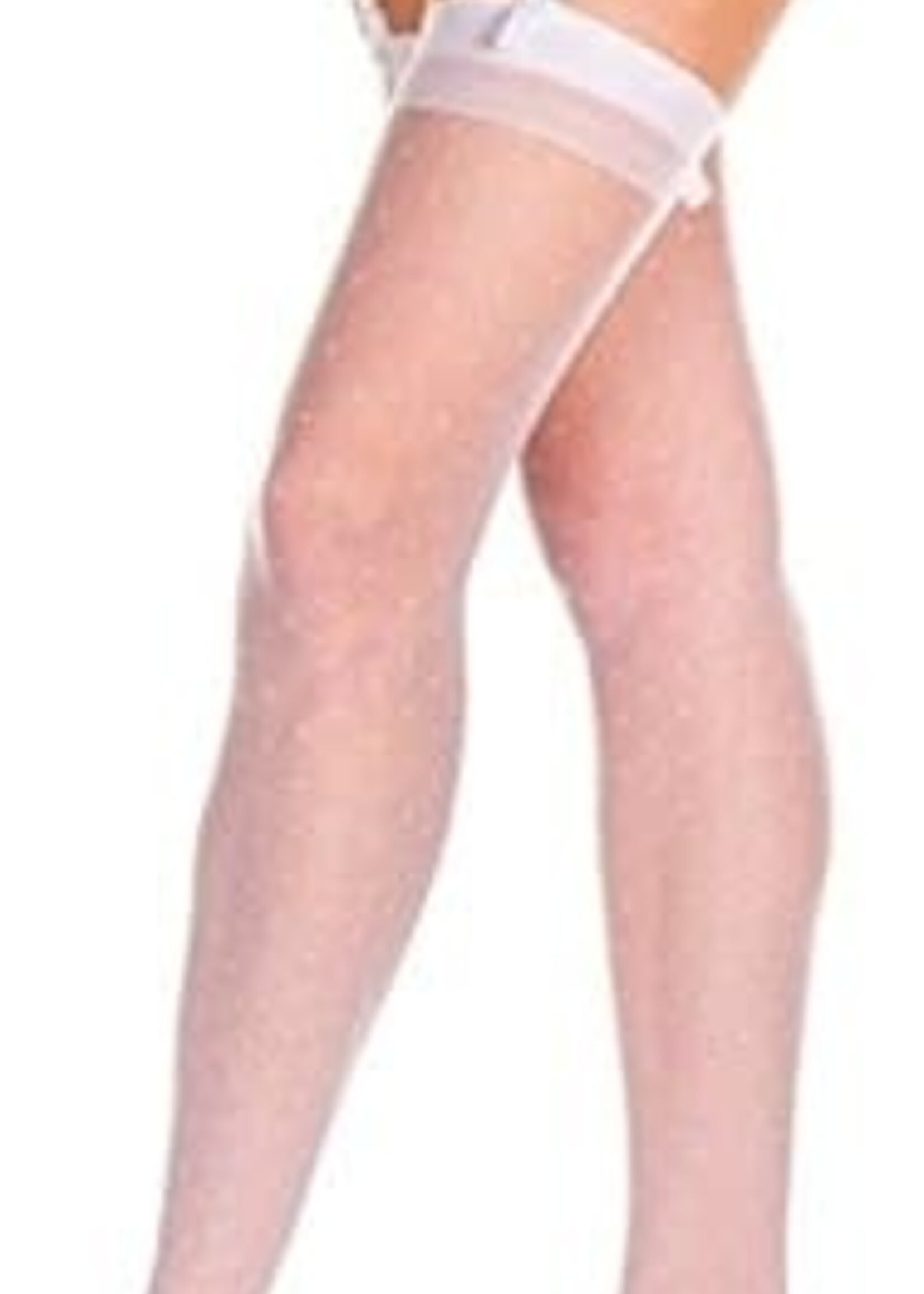 Music Legs Lace Garterbelt w/ Oversized Bow - White - O/S