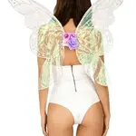 Leg Avenue Leg Avenue Iridescent Glitter Fairy Wings with Flower Accent - O/S - Multicolor